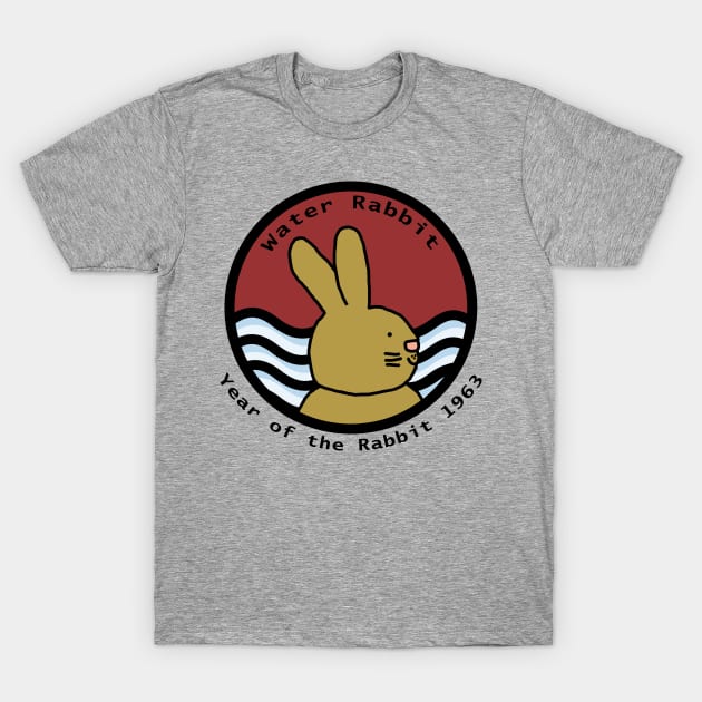 Cute Year of the Rabbit 1963 Water T-Shirt by ellenhenryart